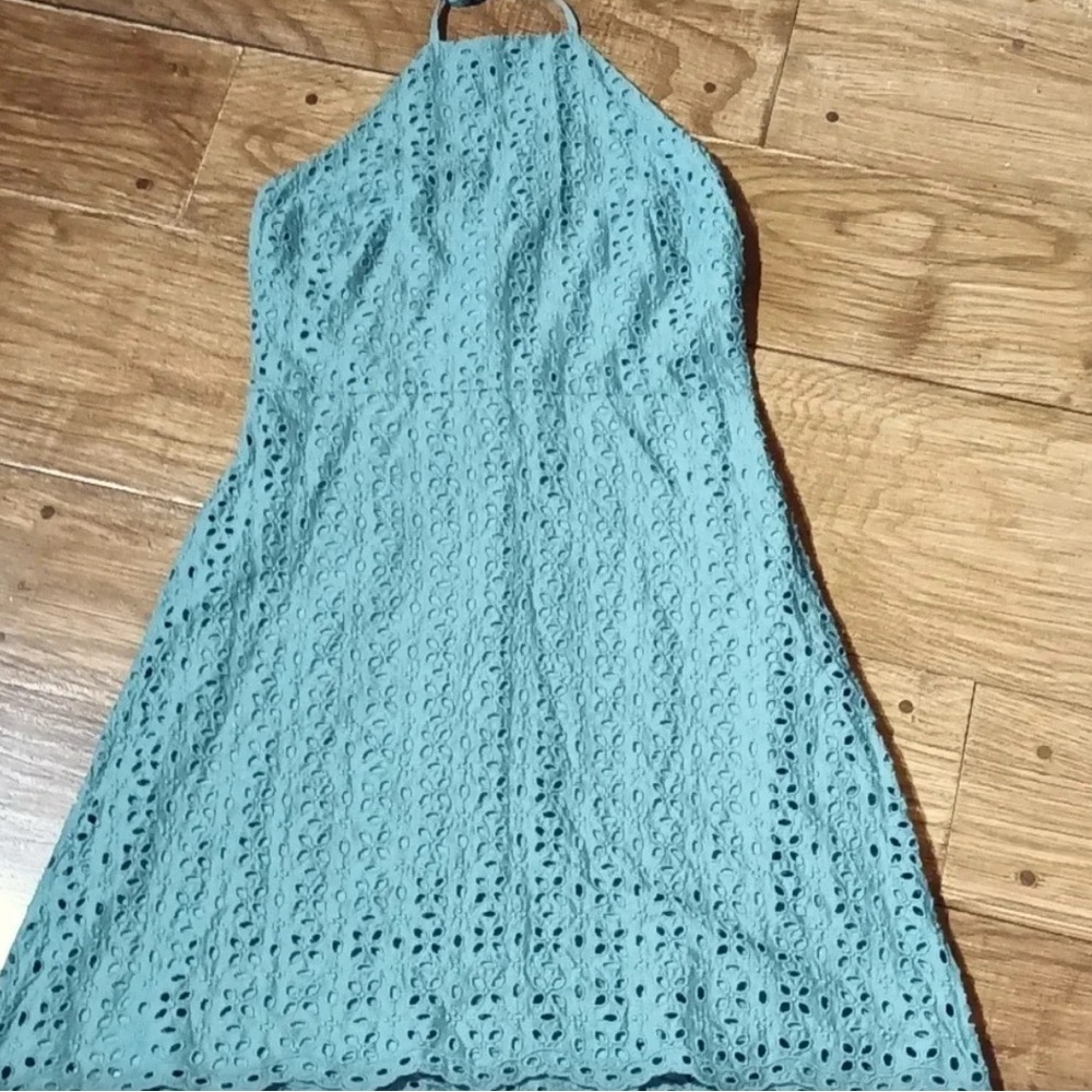GAP Green Eyelet Halter Dress